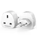 UK to Swiss Switzerland Plug Adapter, TESSAN Swiss Travel Adaptor 2 Pack, Grounded Type J UK to Switzerland Plug Adapter, Travel Plug Adapter UK to Swiss, Jordan, Liechtenstein, Madagascar, Rwanda