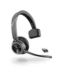 Poly Voyager 4310 UC wireless (Plantronics) - Cuffie mono Bluetooth, microfono a cancellazione di rumore, batteria a lunga durata, connessione a PC/Mac/mobile tramite Bluetooth - Teams, Zoom e altro