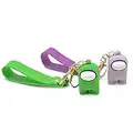 Lot de 2 porte-clés en silicone avec grelot et sangle. Pendentif de jeu vidéo de la marque Twitch Gamer. Accessoire sac à dos, cadeau d'anniversaire pour enfants. (Vert/Lilas)