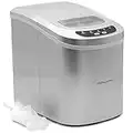 Andrew James Ice Maker Machine | Compact Portable Countertop Ice Cube Maker with 2.2L Tank | Ice Cubes in Under 10 Mins no Plumbing Required | Self Cleaning | Includes Scoop & Removable Basket (Silver)