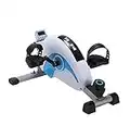 INSGYM Sitting Mini Exercise Bike - Recumbent Exercise Bikes For Home Steppers Exercise For Seniors While Sitting Under Desk Bike Exercise Equipment Hands Bike Pedal Exerciser IPE210 (Blue/White)