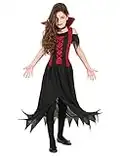 DEGUISE TOI - Déguisement vampire rouge fille Halloween - L 10-12 ans (130-140 cm)