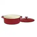 Cuisinart Chef 's Classic emailierten Gusseisen 5–1/2-quart Oval Schmortopf mit Deckel, edelstahl, kardinalrot, 5-1/2-Quart