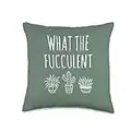 Succulents & Swear Words What The Fucculent Succulent Pun Funny Plant Throw Pillow, 16x16, Multicolor