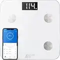 Active Era® Smart Body Fat Scales - Bluetooth Digital Bathroom Scales with 15 Essential Features - High Precision Body Weight, Body Mass Index (BMI), Visceral Fat - Free Smartphone App (White)