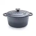 Cast Iron Pot with Lid – Non-Stick Ovenproof Enamelled Casserole Pot – Sturdy Dutch Oven Cookware – Grey, 4.7L, 24cm – by Nuovva