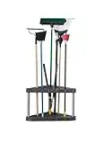 Rubbermaid Plastic Garage Corner Tool Tower Rack, Easy to Assemble, Organizes up to 30 Long-Handled Tools/Rakes/Brooms/Shovles for Home/House/Outdoor/Sheds