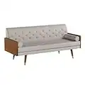 Christopher Knight Home Aidan Mid Century Modern Tufted Fabric Sofa, Beige