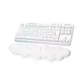 Logitech G G715 Wireless Mechanical Gaming Keyboard with LIGHTSYNC RGB Lighting, LIGHTSPEED, Tactile Switches (GX Brown) and Keyboard Palm Rest, PC and Mac Compatible - White Mist