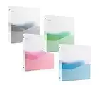 filexec Products Wave, 3-Ring Binder, 2" Capacity, 3-Interior Pockets, Assorted Pack of 4 (50644-6449)