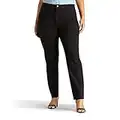 Lee Women's Plus-Size Relaxed Fit Side Elastic Tapered Leg Jean, Black Stretch, 24W Medium