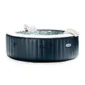 Intex 28431EP PureSpa Plus 85 Inch Diameter 6 Person Portable Inflatable Hot Tub Spa with 170 Bubble Jets and Built in Heater Pump, Blue