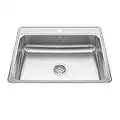 Kindred CSLA2522-7-1N Creemore 25-in LR x 22-in FB x 7-in DP Drop In Single Bowl 1-Hole Stainless Steel Kitchen Sink, 25" x 22"