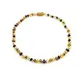 Natural Baltic Amber Necklace - Handmade Genuine Amber Beads Jewelry - Multicolor Amber Beads -33-34cm