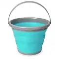 Navaris Secchio Pieghevole 10 Litri in Silicone - Secchiello Richiudibile 10l per Pulizie Bucato Campeggio Pesca - Secchio Portatile Acqua - Azzurro