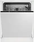 BEKO DIN15R20 Fully Integrated Standard Dishwasher - Silver Control Panel with Fixed Door Fixing Kit - E Rated