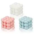 Comius Sharp Bubble Candle 3 Pcs Cube Soy Wax Candles Scented Candle Cute White Pink Blue Home Candle for Home Bedroom Bathroom Wedding Decor