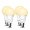 TP-Link TAPO L510E (4-Pack) - Bombilla LED Inteligente, Bombilla WiFi sin necesidad de Hub, Blanco Cálido 2700K, Regulable,E27, 8.7W/ 806lm, Compatible Alexa, Echo y Google