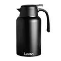 Luvan 2 Liter 18/10 Jarra Térmica Termo, Anti-Goteo, Anti-Quemaduras, La cafetera de Aislamiento, café, (Negro)