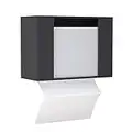 HIIMIEI Acrylic Wall Mounted Paper Hand Towel Dispenser Folded Hand Towel Dispenser - Perfect for Desktop & Wall Mounted and Use for Kitchen, Countertops, Bathroom, Restaurants - Black