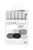Copic Sketch Alcohol Marker 5 Colors + Multiliner SP Set, Sketching Grays