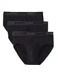 2(x)ist Men's Essential Cotton Contour Pouch Brief 3-Pack, Deep Black, Medium