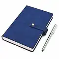 A5 408 Pages/204 Sheets Classic Journal Notebook Office Agenda Planner Organizer Notebook Business Work Record Thickened Meeting Diary Book School Stationery Supplies with Pen (Blue)