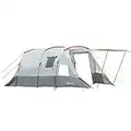 Outsunny 6-8 Person Tunnel Tent, Camping Tent with Bedroom, Living Room, Sewn-in Floor, 3 Doors and Carry Bag, 2000mm Water Column for Fishing, Hiking, Sports, and Traveling, Grey