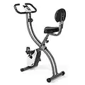 Ultrasport F-Bike 200B, cyclette, allenatore domicilio, bicicletta per fitness LCD Computer allenam, peso massimo utente 110 kg, Cardiofrequenzimetro, 8 livelli resistenza, pieghevole, Nero/Argento