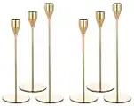 Showgeous 6 Pcs Chandelier, Bougeoir Doré Convient aux Bougies épaisses de 3/4 Pouces et Bougies LED, Bougeoir pour Bougie Conique pour décor, Mariage, dîner aux chandelles, Saint Valentin, Fêtes