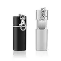 Colmanda Cendrier Portable, 2 Pièces Cendrier de Poche Mini Cendrier Anti Odeurs avec Porte-clés pour Terrasse, Cigare, Cigarette (Noir et argent)