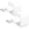 kwmobile 2 Adaptadores de Viaje Italia Tipo L - 2X Adaptador Enchufe schuko - Conector para Siria Cuba Etiopía - Conectores de enchufes en Blanco