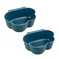 Wankd Armoire de cuisine suspendue pour porte - Bac de récupération pour déchets de cuisine - Poubelle de cuisine pour déchets ménagers - Lot de 2 poubelles suspendues - Bleu foncé