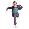 Halloween Scary Clown Costume for Kids, Carnival The Joker Dress Up Boys with Accessories，Purple (S)
