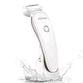 Electric Lady Shaver - Painless Womens Razor Bikini Trimmer, Cordless Wet & Dry Shaver for Women Legs Underarms Pubic Hair - Rechargeable Waterproof Body Shaver