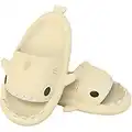 DASHALOU Shark Slides Slippers for Women Men Cloud Cute Cartoon Open Toe Sandals Lightweight Comfort Non-Slip Shower Beach Shoes Beige 40/41