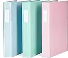 Pukka Pad A4 Pastel Ring Binders D-Ring - Blue, Pink, Teal - Pack 3