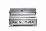 Bonfire 34-inch 4 Burner Built-in Propane Gas Grill with Rear Infrared Burner and Rotisserie Kit for Outdoor Kitchen BBQ Island, 304 Stainless Steel, CBB4-LP