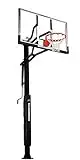 Silverback 60" In-Ground Basketball System with Adjustable-Height Tempered Glass Backboard and Pro-Style Breakaway Rim