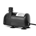 ECO-WORTHY 410 GPH Brushless Submersible Water Pump 12V-24V DC for Pond, Aquarium, Solar Fountain, Hydroponics with 16.4ft(5M) Power Cord, 2 Nozzles