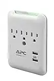 APC Wall Outlet Surge Protector with USB Ports, PE3WU3, (3) AC Multi Plug Outlet, 540 Joule Surge Protection