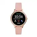 Fossil 42mm Gen 5E Stainless Steel and Silicone Touchscreen Smart Watch, Color: Rose Gold, Pink (Model: FTW6066)