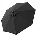 Yescom 8ft Outdoor Umbrella Replacement Top Patio Umbrella Market Umbrella Replacement Canopy with 8 Ribs Black