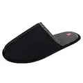 Hanes Men's Slide Scuff Slipper House Shoes Comfort Memory Foam Indoor Outdoor, Black, Large