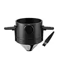 Pour Over Coffee Maker 1-2 Cup, Reusable Cone Coffee Dripper Filter, Stainless Steel Reusable Coffee Filters Coffee Maker with Cleaning Brush for Home Office Travel