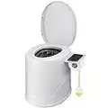 Bonergy Removable Portable Toilet for Camping with Inner Bucket Indoor Outdoor Portable Toilet with Toilet Paper Holder and Storage Shelf for Camping, Hiking, RV, Bedroom and Living Room (White)