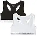 Calvin Klein Reggiseni a Bralette Donna Confezione da 2 Elasticizzati, Multicolore (White/Black), 12-14 Anni