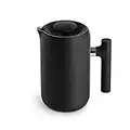 Fellow Clara Insulated Coffee Maker with Enhanced Filtration System - Portable French Press Stainless Steel - 24 oz Carafe - Matte Black