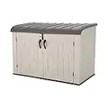 Lifetime 60170 6 x 3.5 ft Heavy Duty Low Plastic Shed Horizontal Storage Box - Desert Sand/White