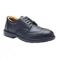 Blackrock Brogue S1-P Lightweight Uniform Safety Shoe, Anti Static Black Leather Shoe with Steel Toe Cap and Protective Steel Midsole, Work Shoes Ideal for Staff Uniform, Managers, Size 10 /EU 44